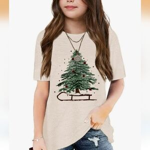 Kids Christmas Tree Short Sleeve T-Shirt, Size 11-12